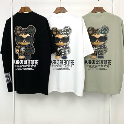 [2nd Archive]迷彩柄クマとサングラスのTシャツ(SAB217)