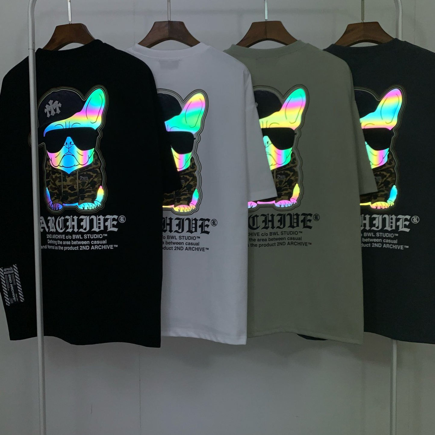 [2nd Archive]カモフラージュ柄フード付きブルドッグTシャツ(SAB224)