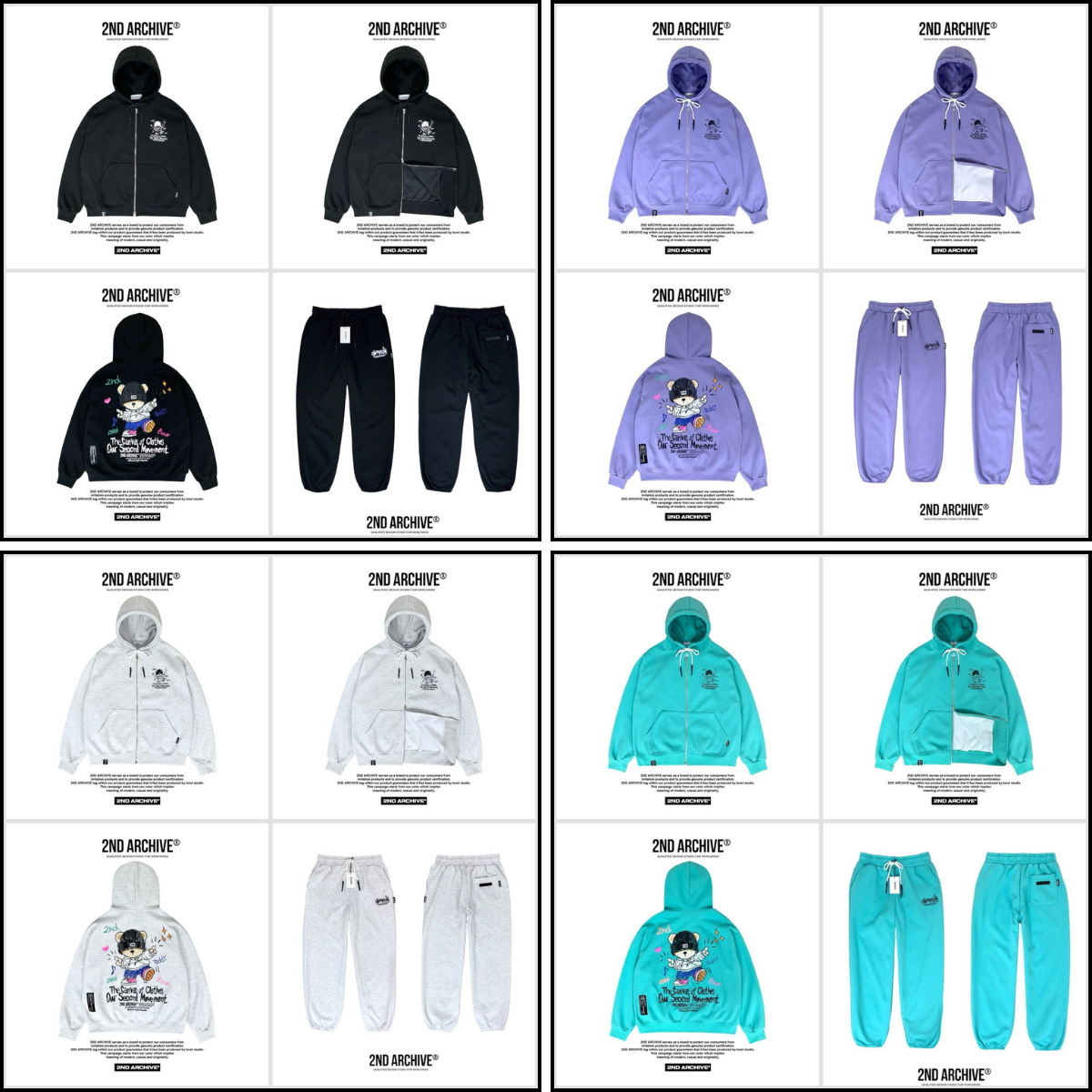 オーバーサイズでゆったり着られるジップパーカーの後ろ姿写真