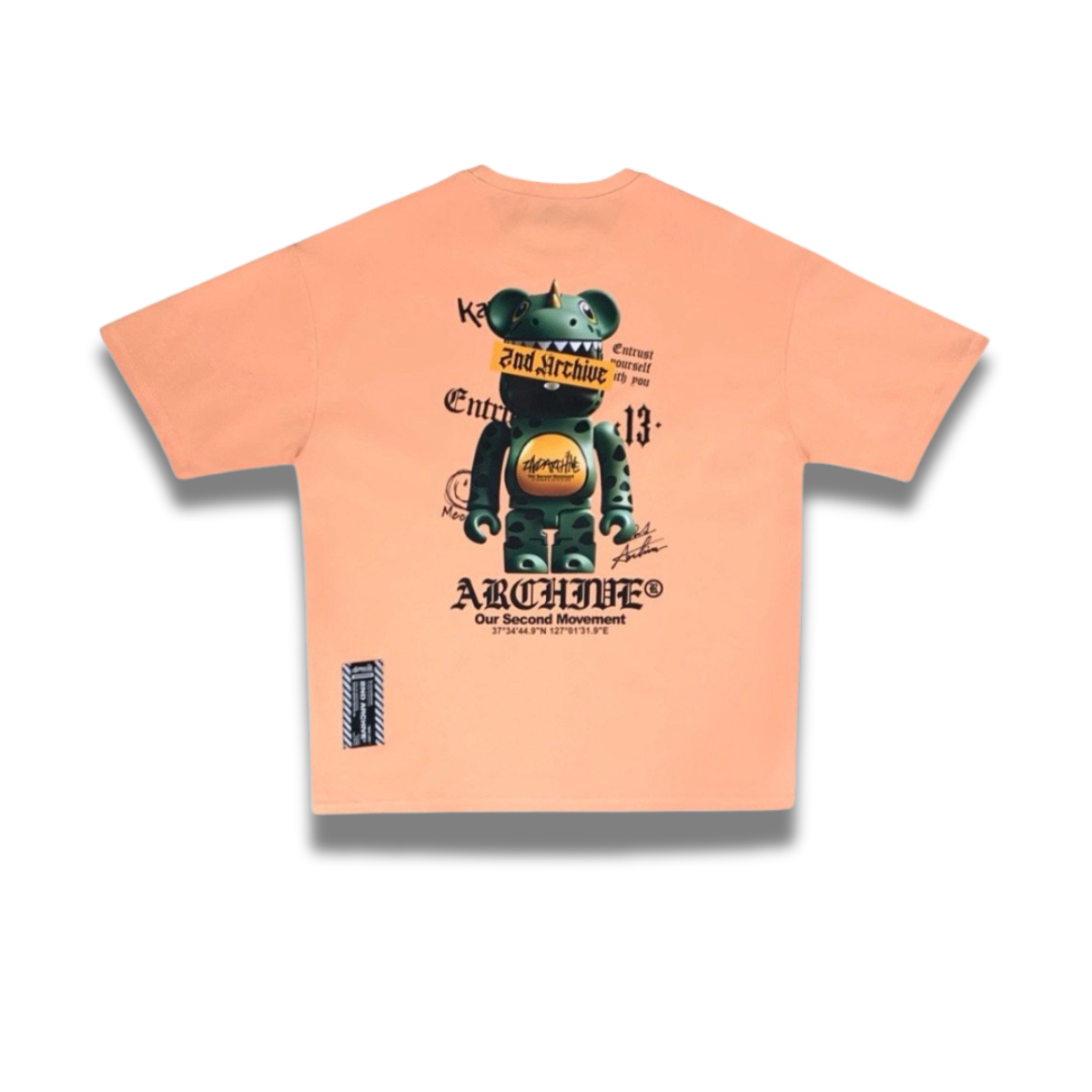 2nd Archiveの恐竜ベアTシャツ、韓国ストリートブランド新作