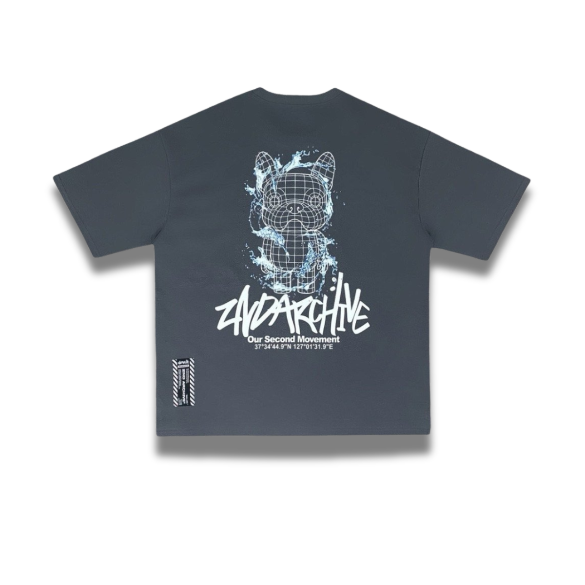 韓国ブランド2nd ArchiveのグリッドブルドッグTシャツ