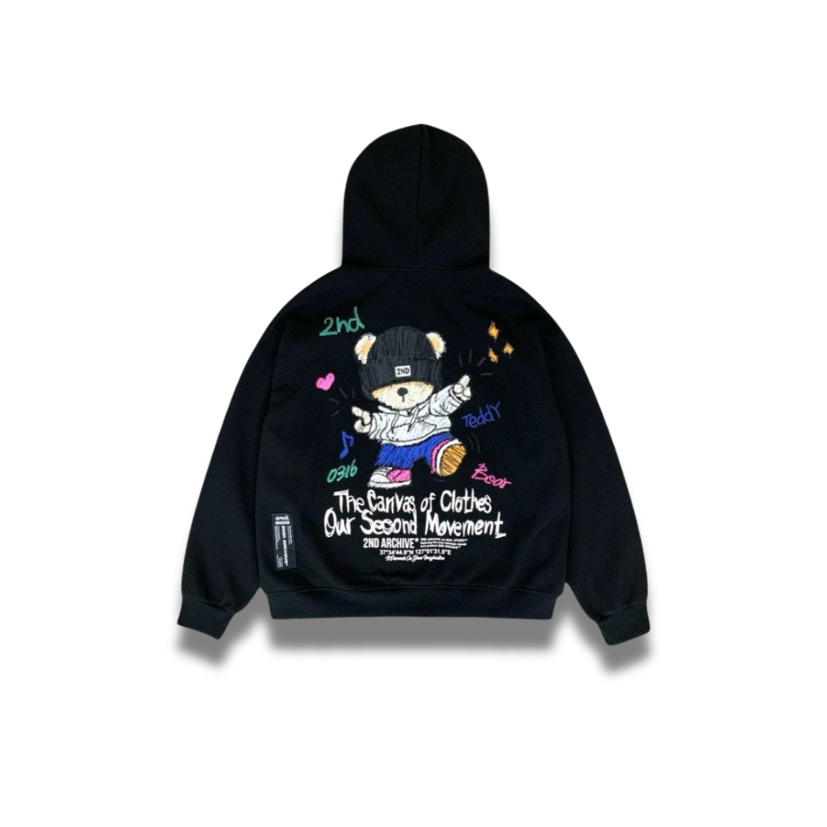 ニット帽をかぶったベアグラフィックの拡大ディテールショット