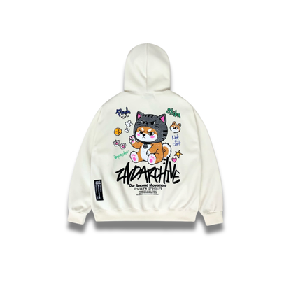 [2nd Archive]不機嫌そうな猫のピースサインパーカー※セット販売あり(SAB277)