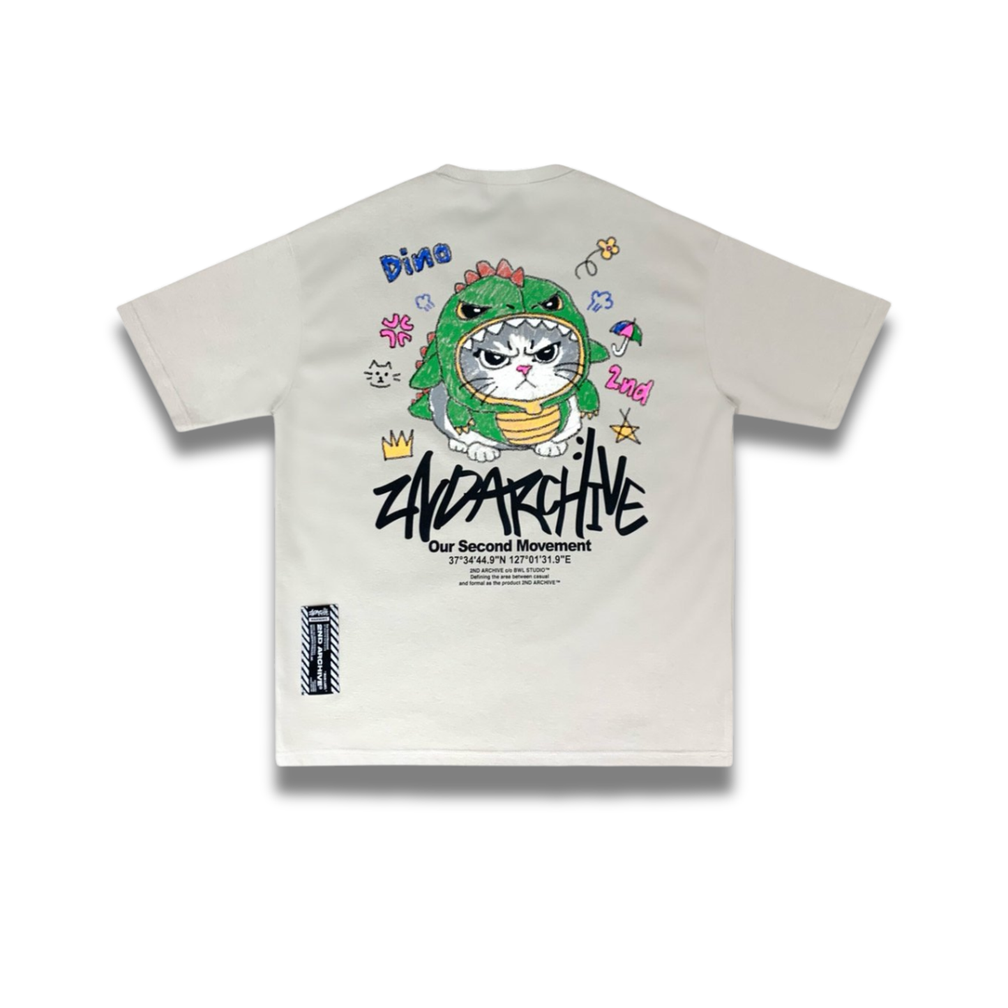 [2nd Archive]恐竜猫Tシャツ(SAB221)