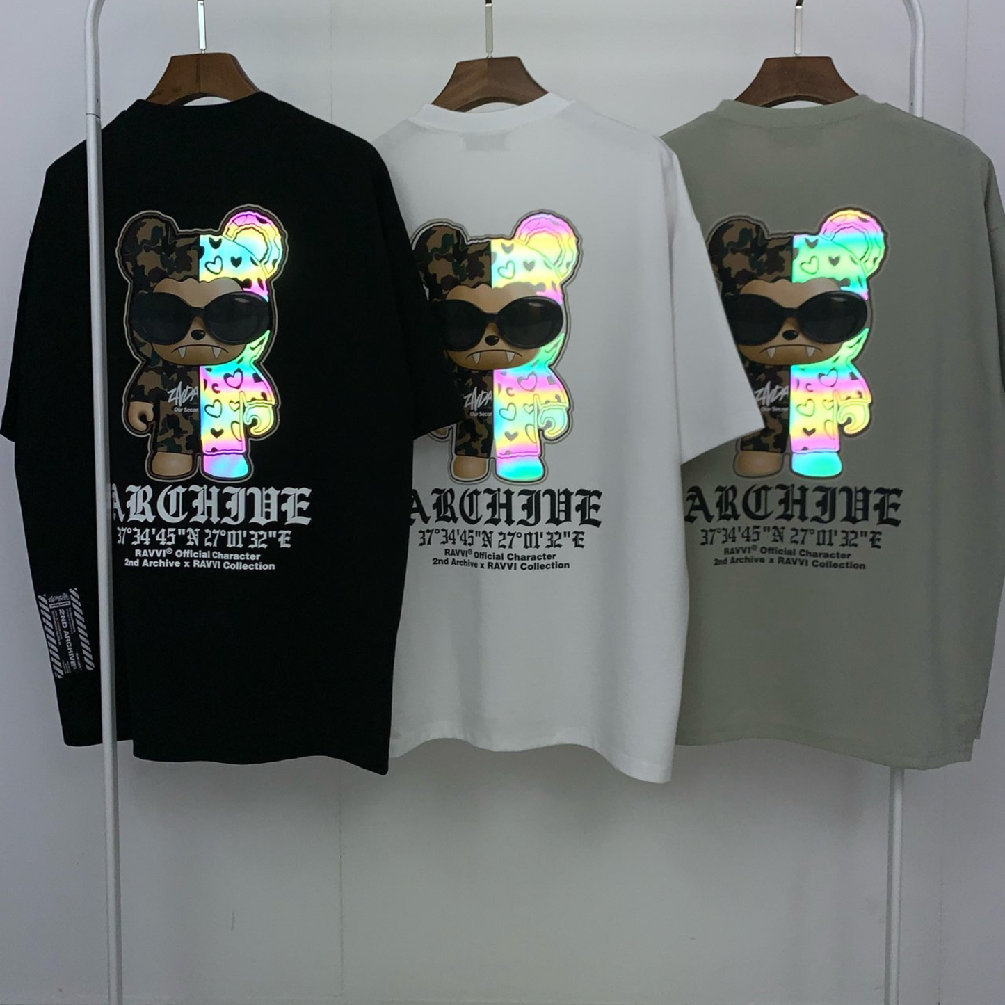 [2nd Archive]迷彩柄クマとサングラスのTシャツ(SAB217)