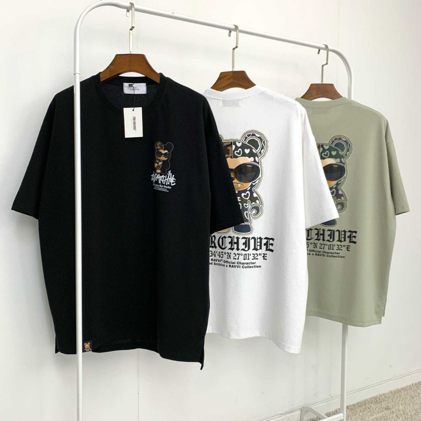 [2nd Archive]迷彩柄クマとサングラスのTシャツ(SAB217)