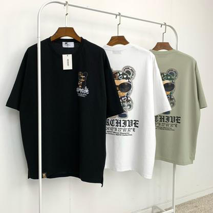 [2nd Archive]迷彩柄クマとサングラスのTシャツ(SAB217)