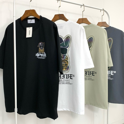 [2nd Archive]カモフラージュ柄フード付きブルドッグTシャツ(SAB224)