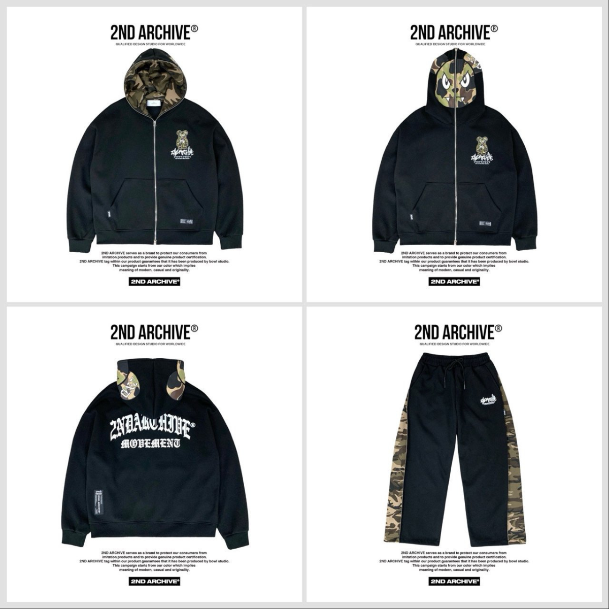 パーカーを平置きした状態で撮影したフロント画像