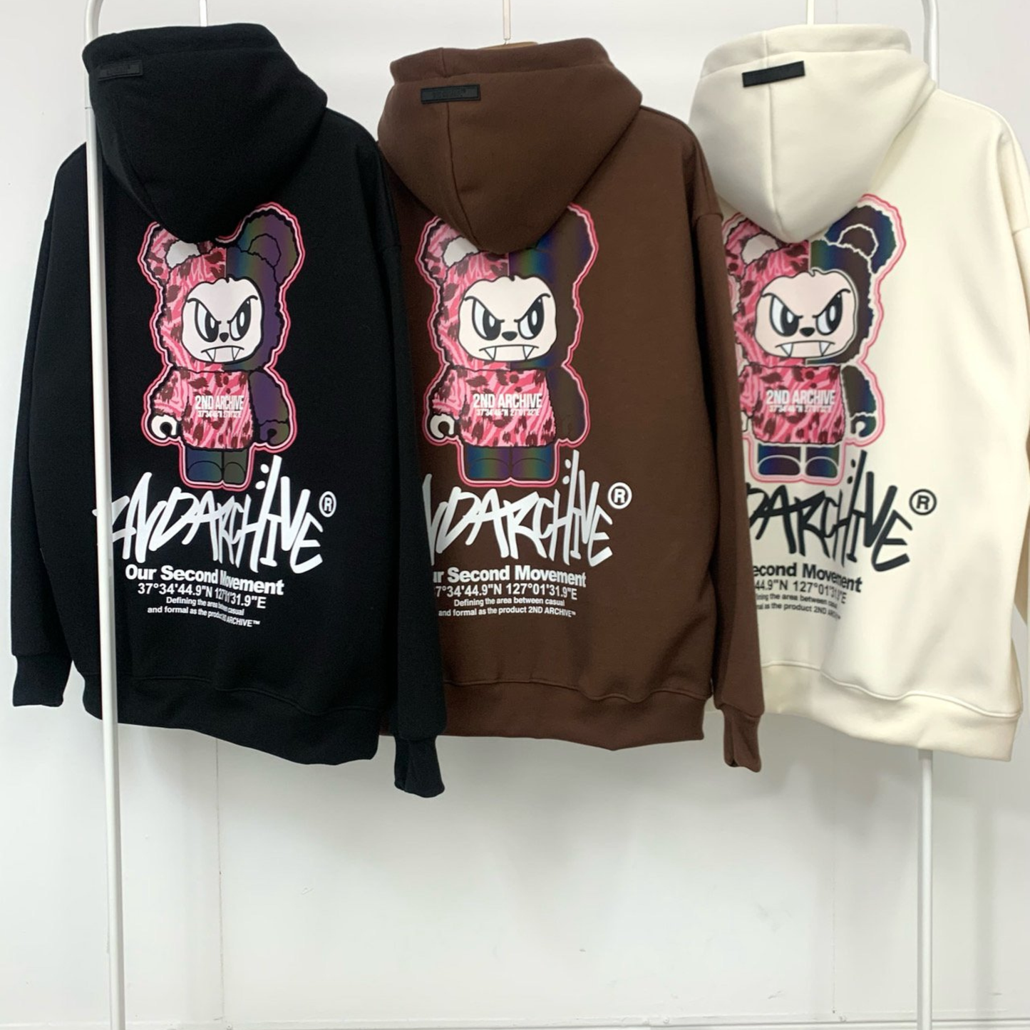 [2nd Archive]ピンクヒョウ柄ベアパーカー※セット販売あり(SAB210)