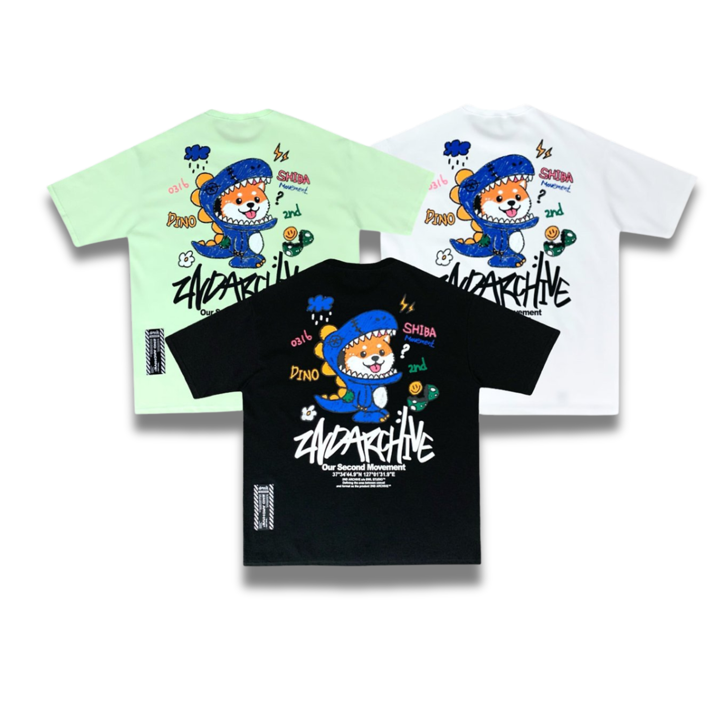 [2nd Archive]恐竜柴犬Tシャツ(SAB252)