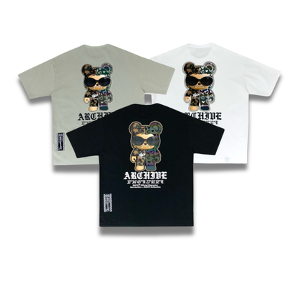 [2nd Archive]迷彩柄クマとサングラスのTシャツ(SAB217)