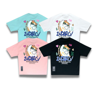 クレヨンタッチの猫キャラクターが個性的な2nd ArchiveのTシャツ