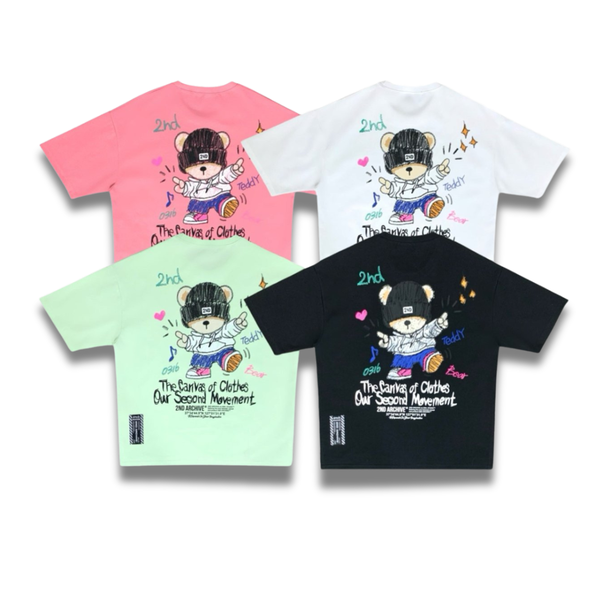 韓国ストリートファッションの人気ブランド、可愛いベアTシャツ