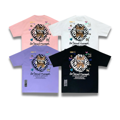 [2nd Archive]サークルロゴのクールな猫のTシャツ(SAB117)