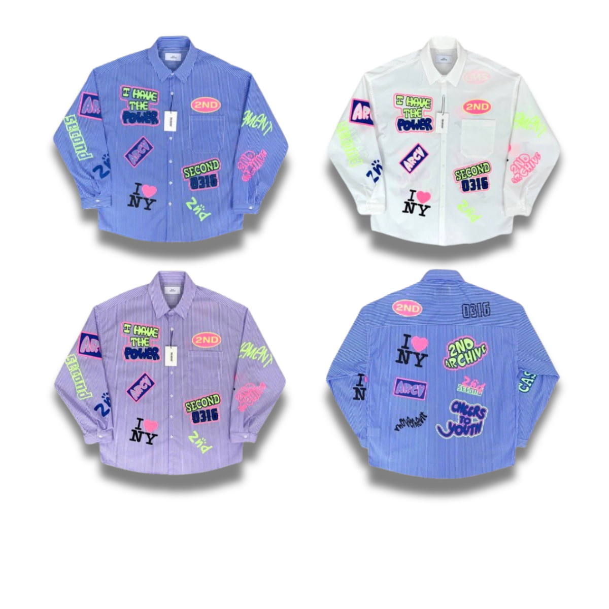 2nd Archive shirt with vivid letter print best-seller