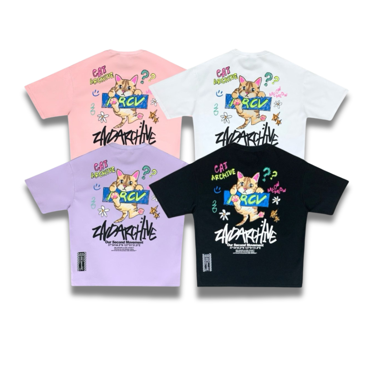 [2nd Archive] Cute Crayon Cat T-shirt (SAB127)