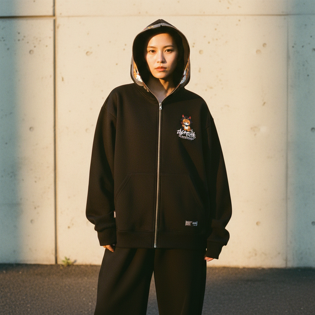2nd Archive Devil Cat Hood - Female Front Lifestyle Black