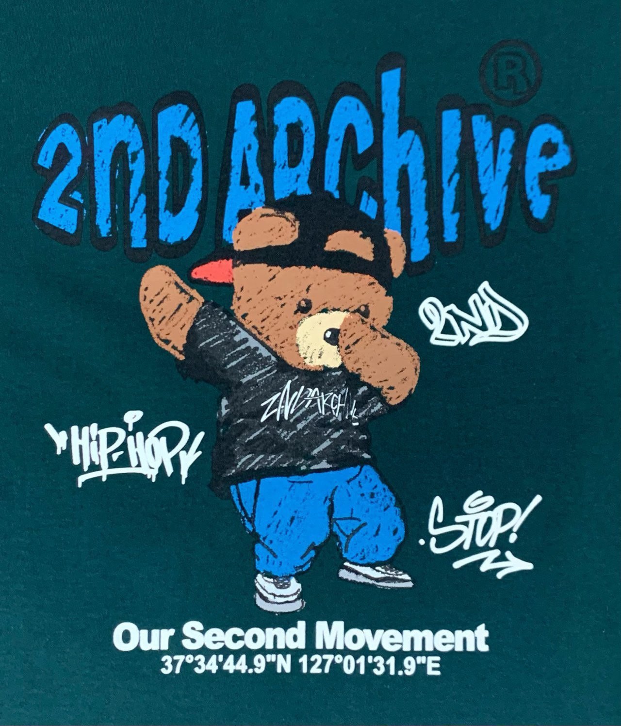 2nd Archive] クレヨンアート風 Swag ベア Tシャツ Made in Korea