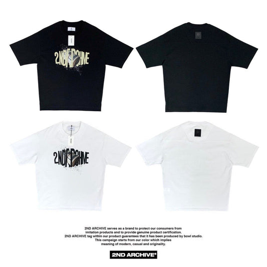 Black and White 2nd Archive t-shirts with dollar roll and logo. 