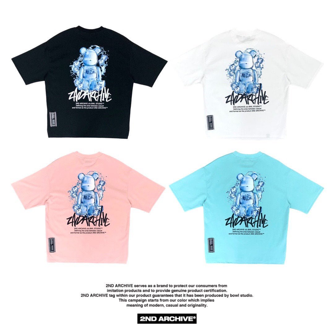 Ice-bear graphic tee for trendy unisex street fashion.