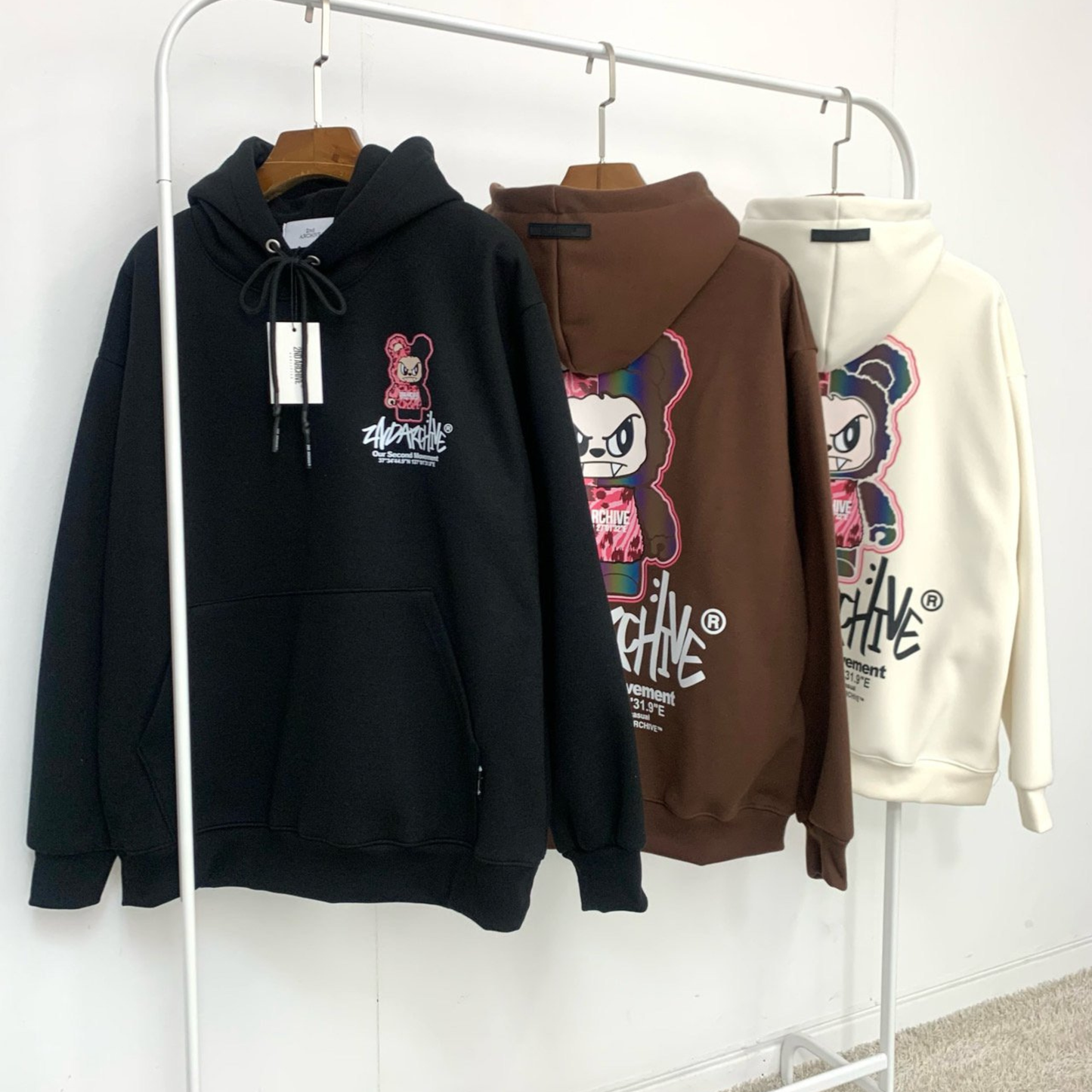 [2nd Archive]ピンクヒョウ柄ベアパーカー※セット販売あり(SAB210)