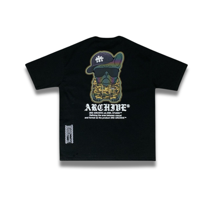 [2nd Archive]カモフラージュ柄フード付きブルドッグTシャツ(SAB224)