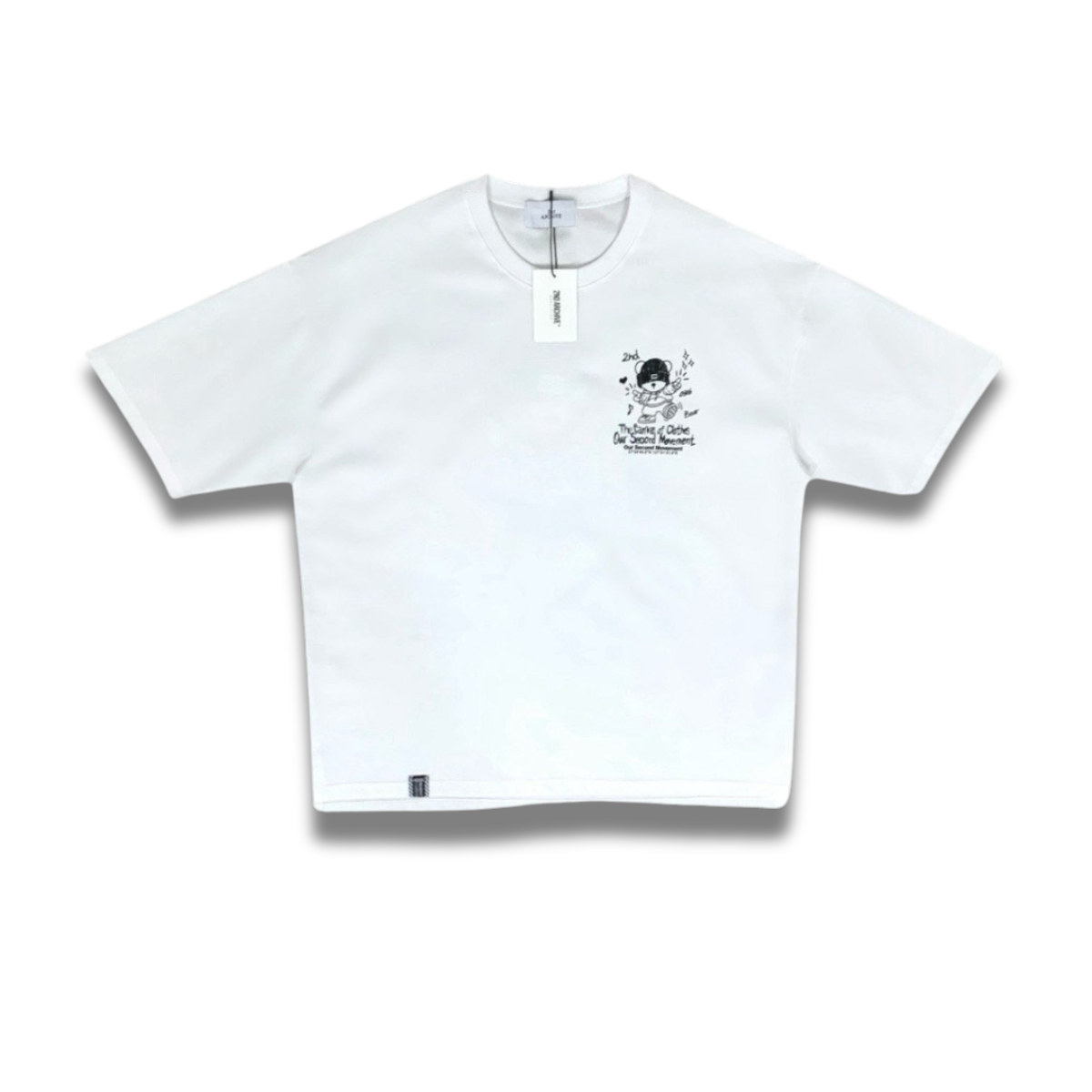 ユニークな手描き風ベアプリントTシャツ｜男女兼用オーバーサイズ