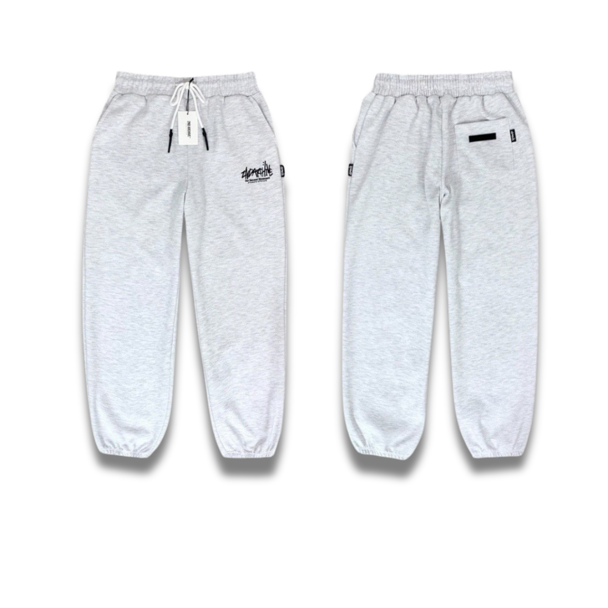 ウエストのゴム仕様と紐のディテールが分かるクローズアップ