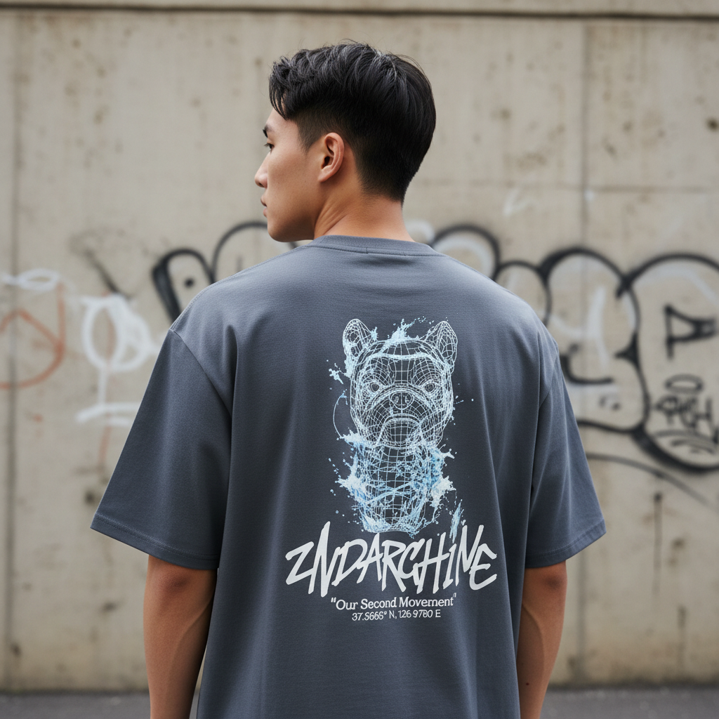 3D Bulldog T-shirt - Back View Large Graphic