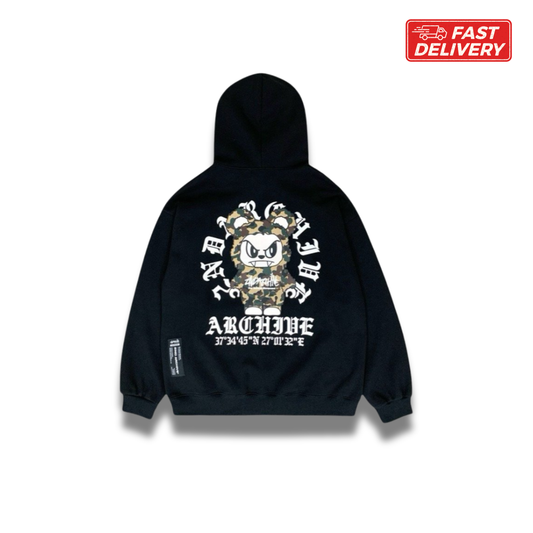 [2nd Archive]サークルロゴの怒ったクマのパーカー(SAB192F)