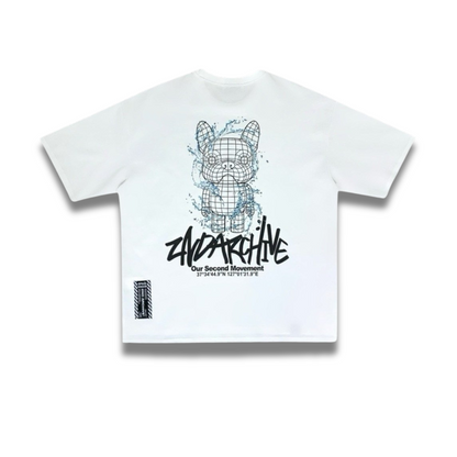 ネットで話題のブルドッグイラストTシャツ・韓国トレンドデザイン