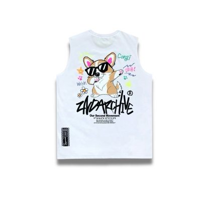 [2nd Archive] Corgi Dove Sleeveless T-shirt (SAB115)