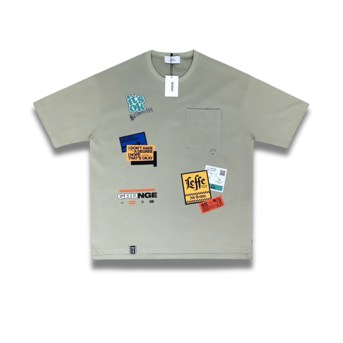 トレンドのパッチデザインで韓国グランジスタイル