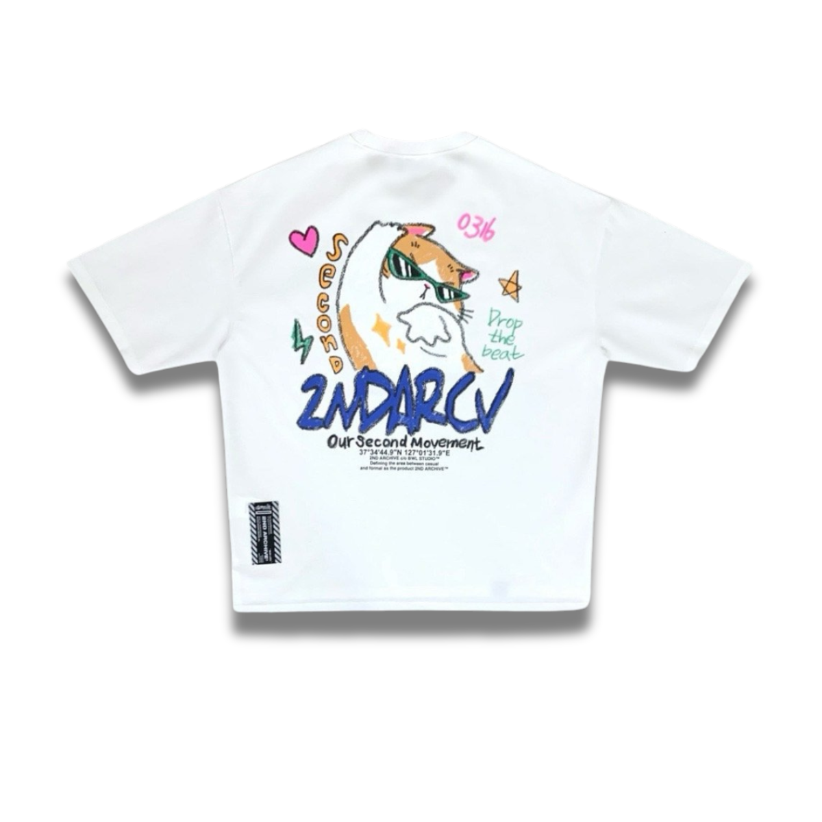 Z世代注目！DJ猫のグラフィックが映える韓国ファッションTシャツ