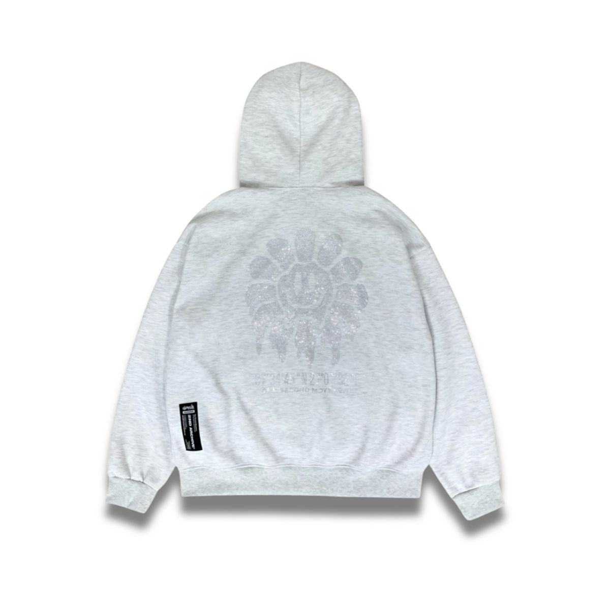 背中全体に広がる花型スマイルスタッズデザインの拡大ショット