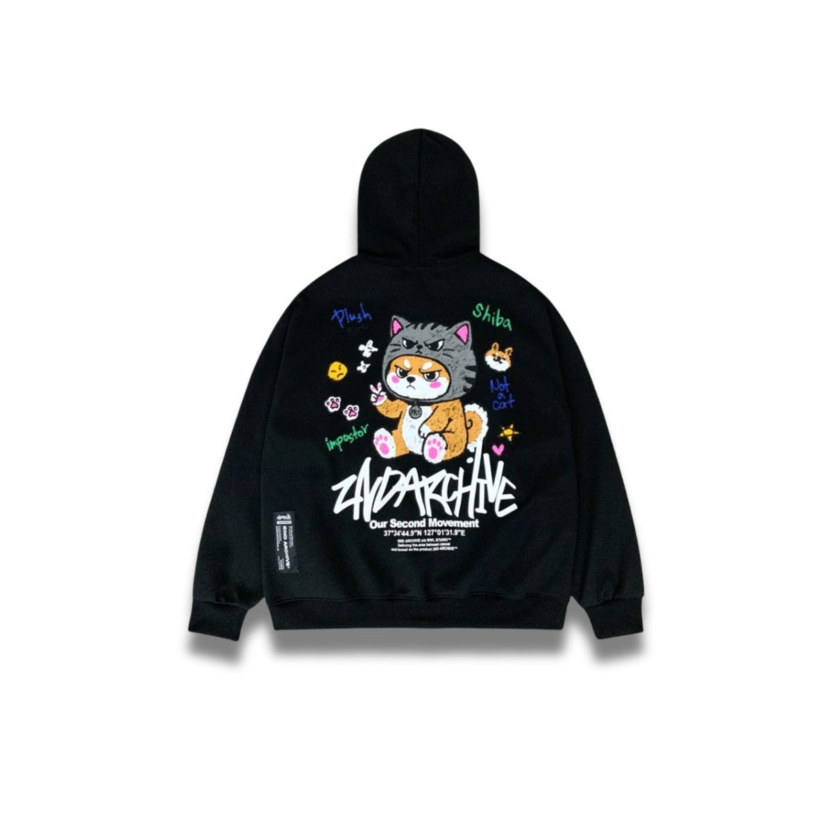 [2nd Archive]不機嫌そうな猫のピースサインパーカー※セット販売あり(SAB277)