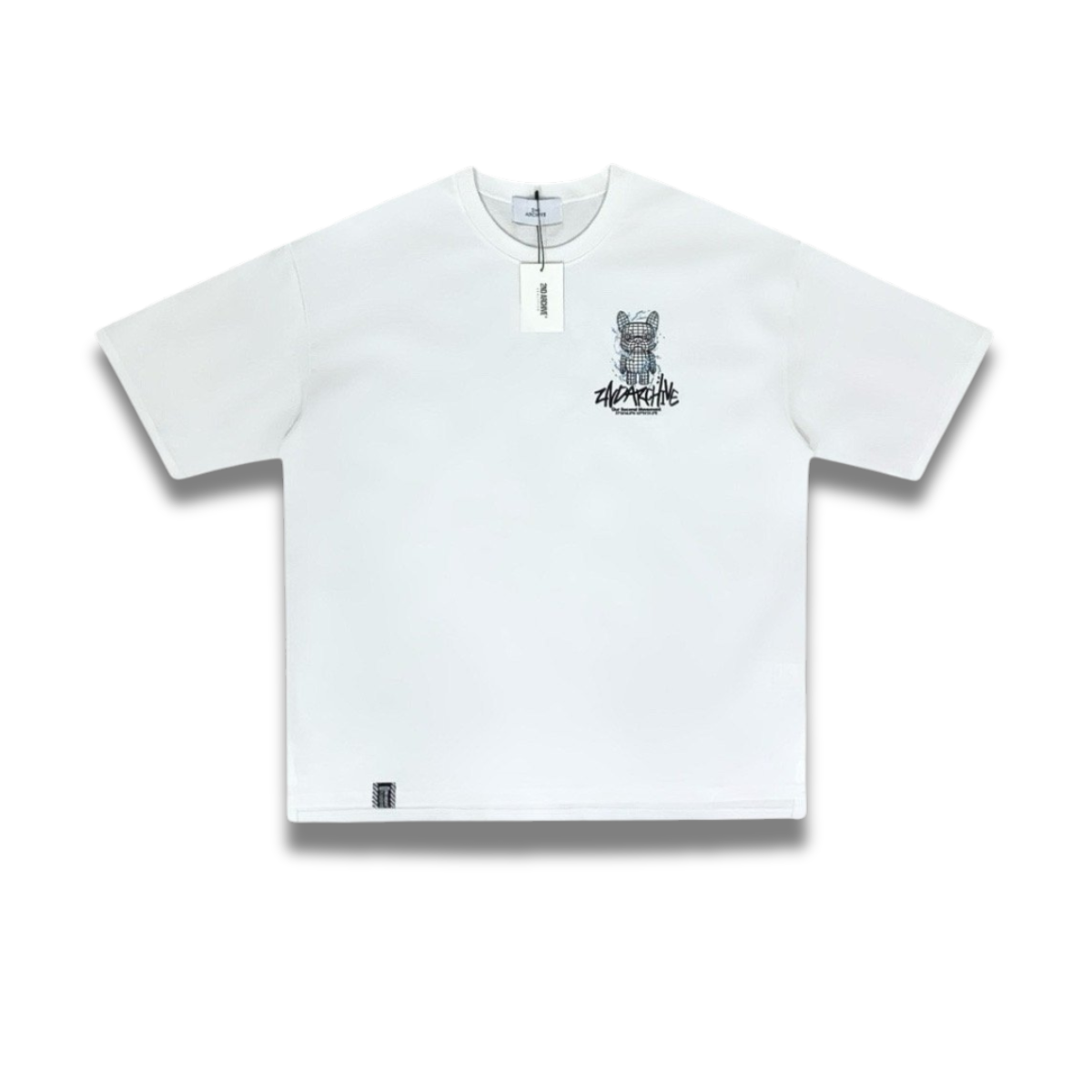 韓国ブランドTシャツ、ブルドッグ×近未来的ワイヤーデザイン