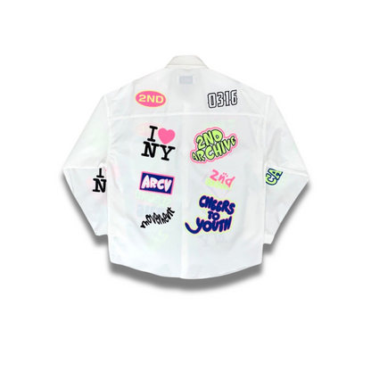 Trendy letter print shirt worn by K-Pop idols