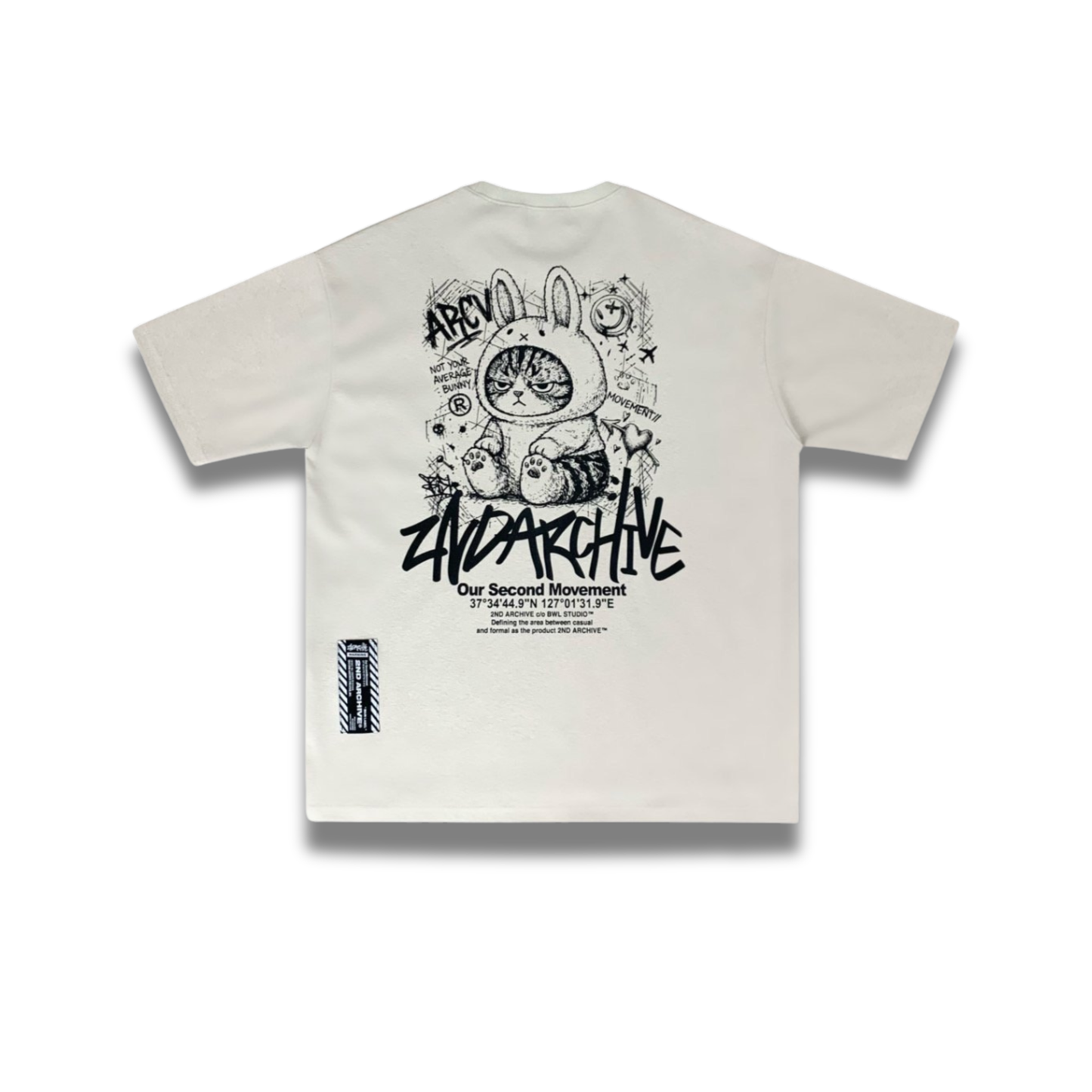 [2nd Archive] 不機嫌そうな猫のスケッチTシャツ(SAB245)