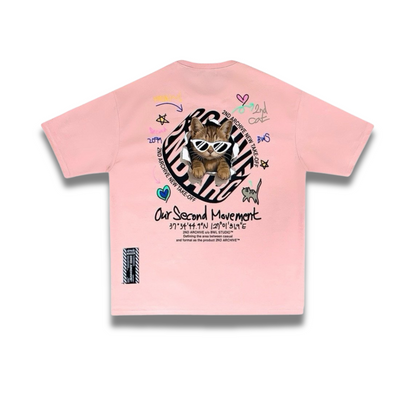 [2nd Archive]サークルロゴのクールな猫のTシャツ(SAB117)
