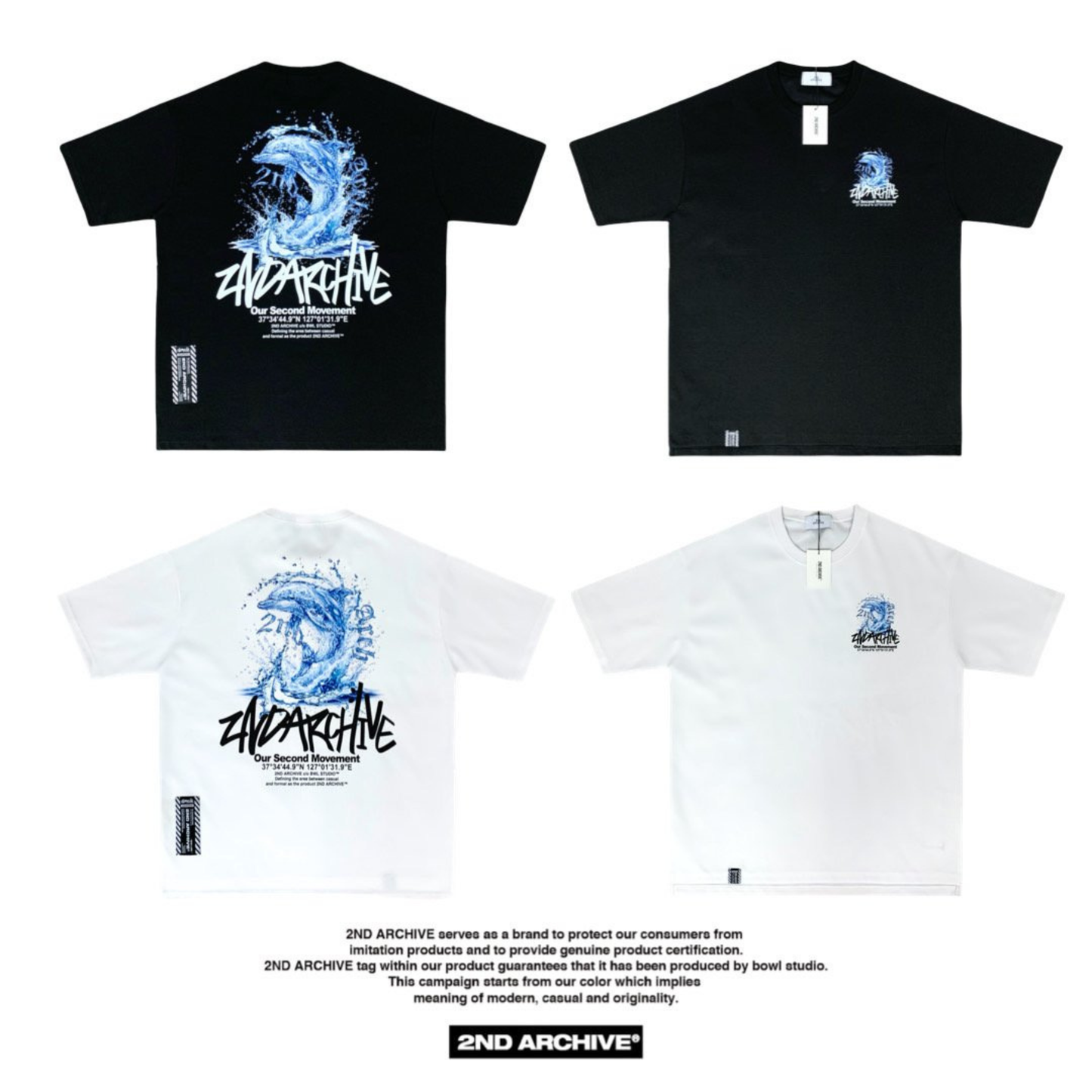 [2nd Archive]イルカの波Tシャツ(SAB239)