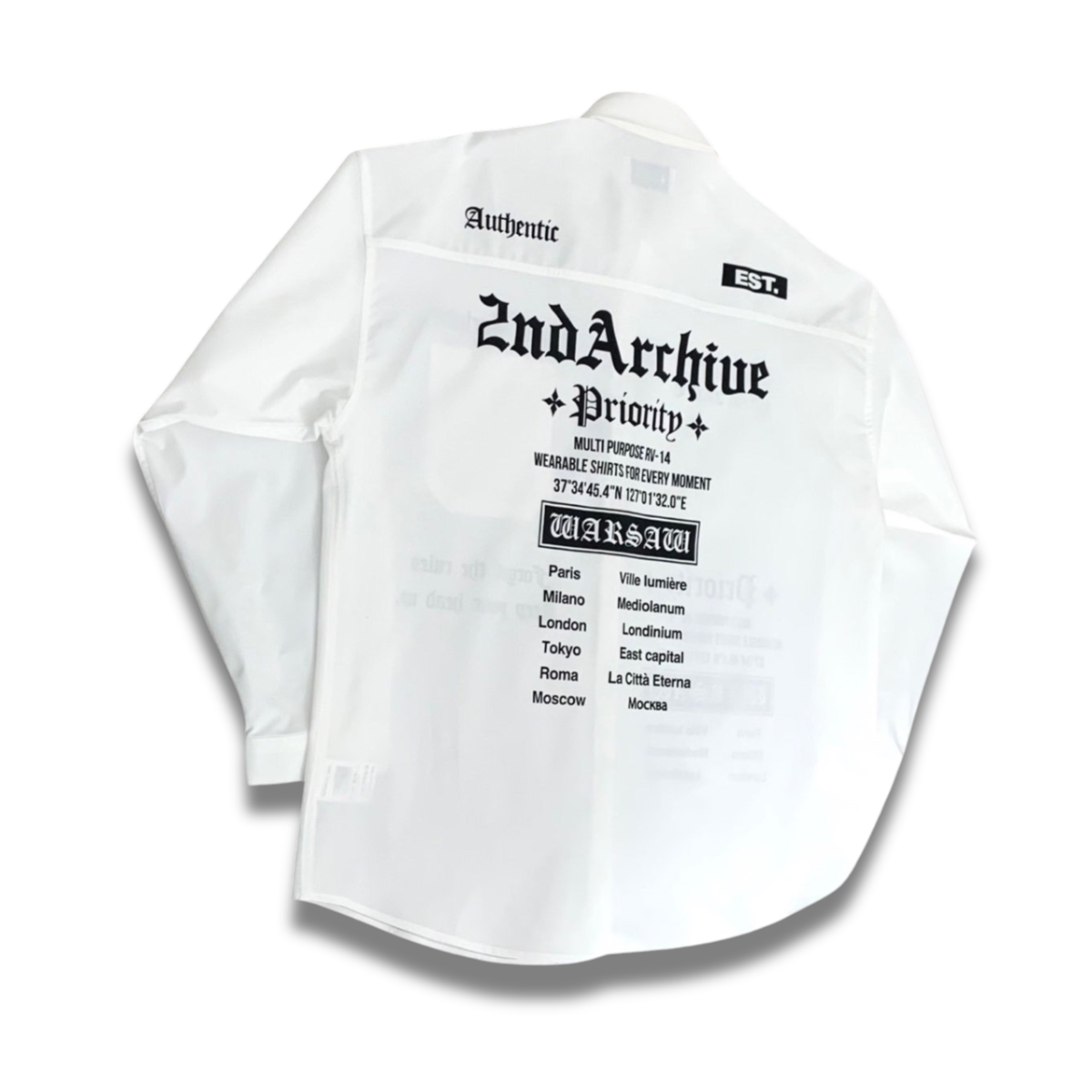 2nd Archiveシャツ、文字アートプリント