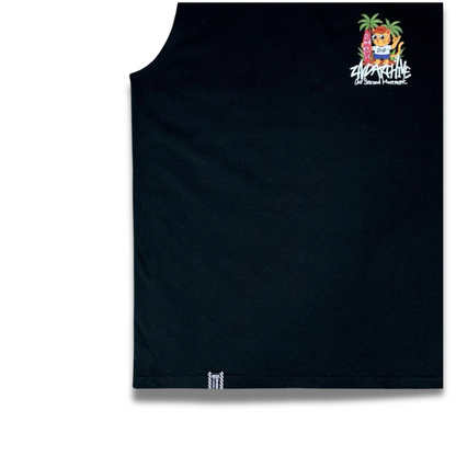 [2nd Archive] Surfing Cat Sleeveless T-shirt (SAB114)