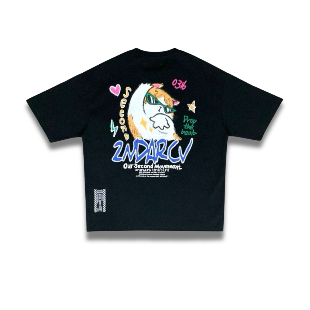 クールで可愛いDJネコが主役の2nd ArchiveバックプリントT