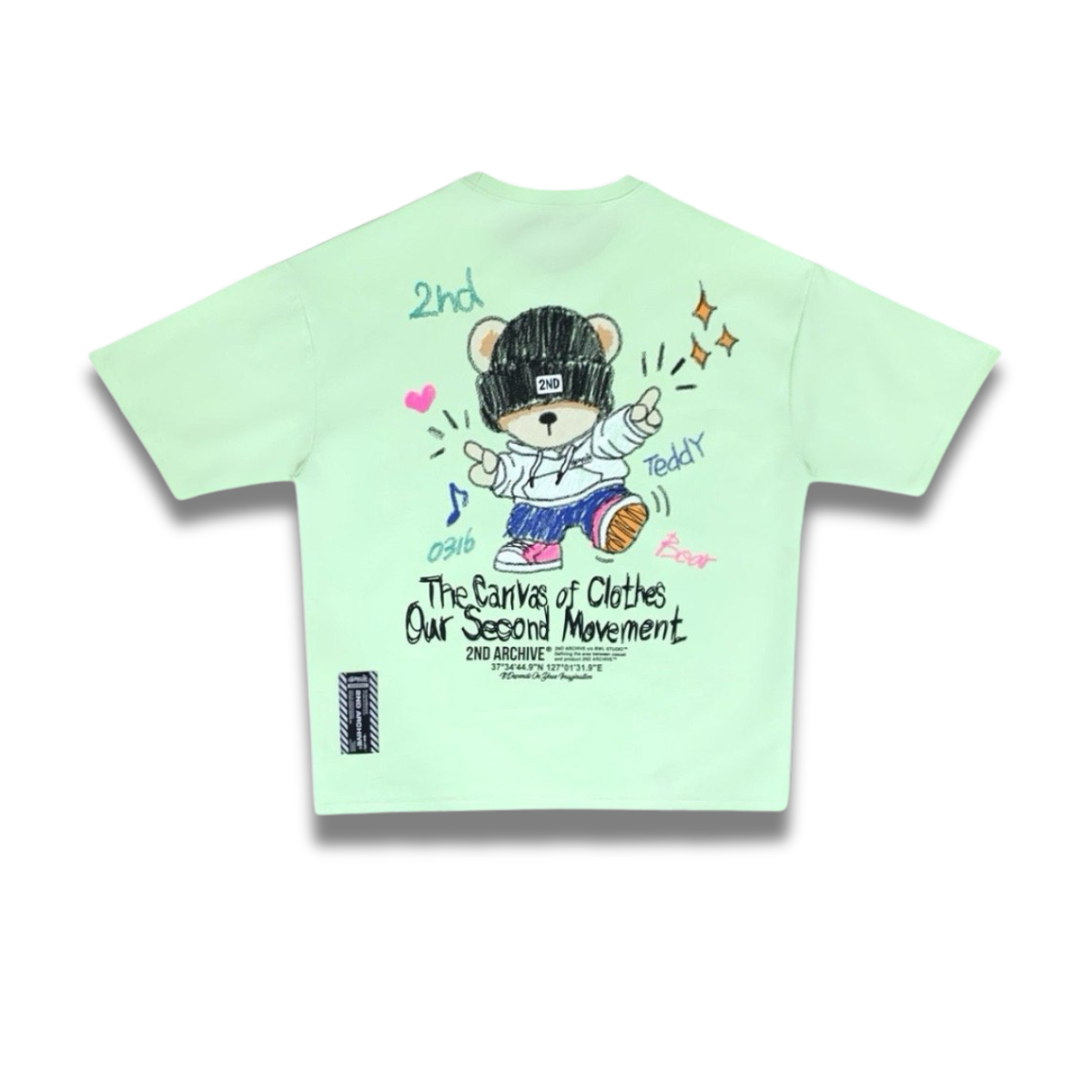 2nd Archive]ニット帽 クレヨンベア TシャツMade in Korea