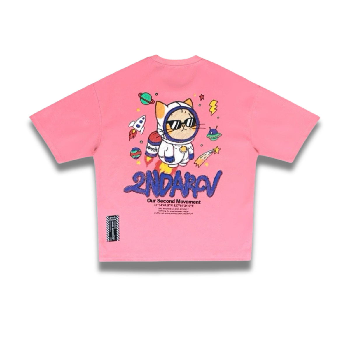 ロケットキャット クレヨン グラフィックTシャツ - 2nd Archive 韓国