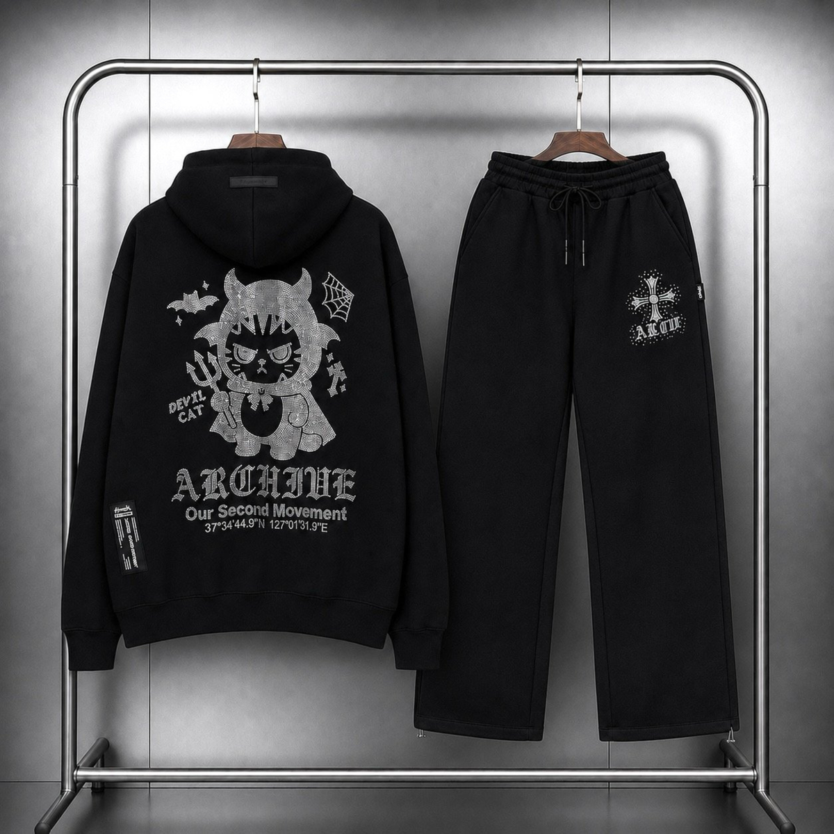 [2nd Archive]スタッズ付きデビルキャットパーカー※セット販売あり(SAB266)