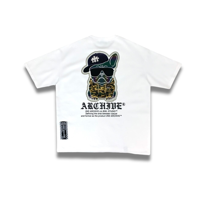 [2nd Archive]カモフラージュ柄フード付きブルドッグTシャツ(SAB224)