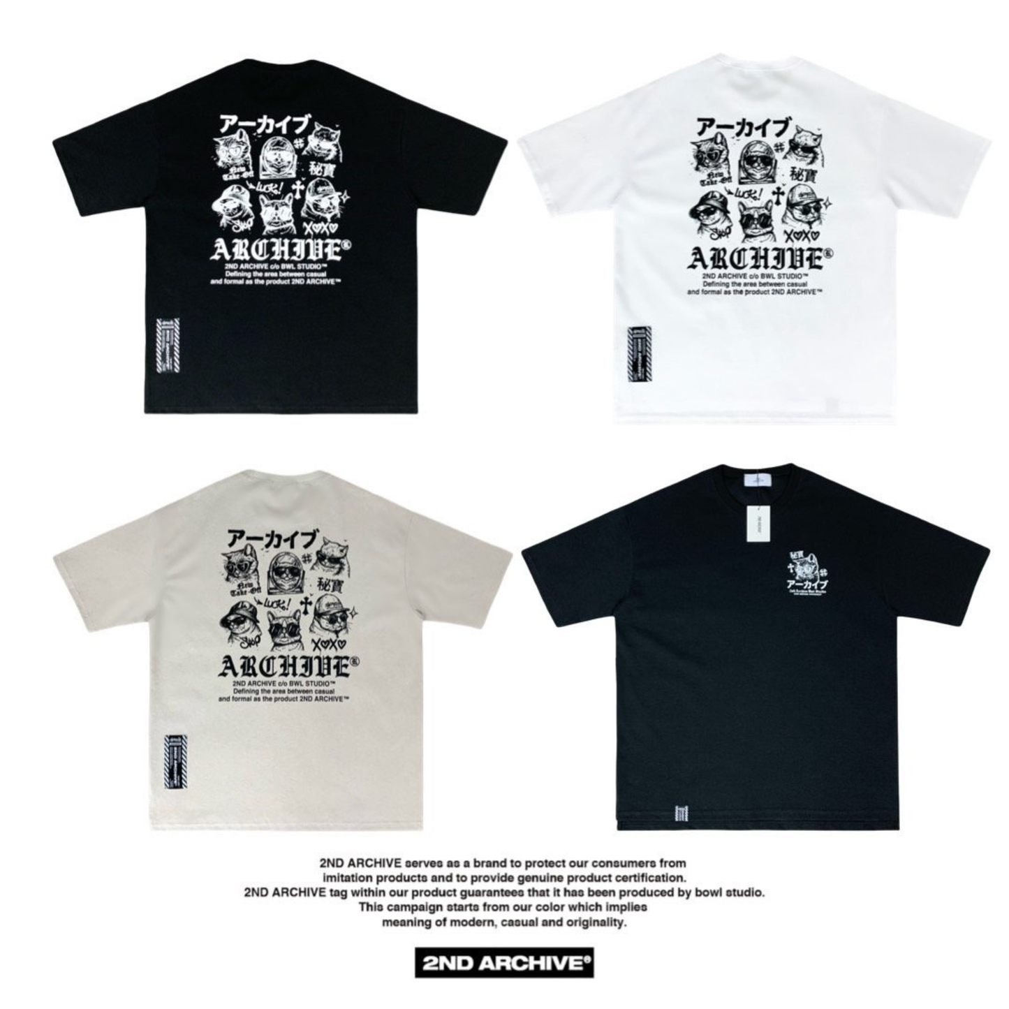[2nd Archive] スケッチキャットTシャツ(SAB244)